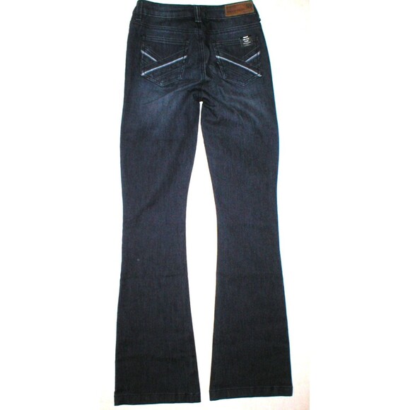 New NWT $99 Designer Buffalo David Bitton Jeans Womens 25 X 33 Mid Rise Flare Dk - Picture 2 of 6